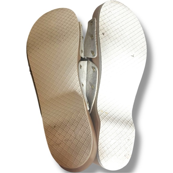 Donna Toscana Made in Italy White Criss Cross Leather Wooden Heel Clog Slides - Picture 6 of 6